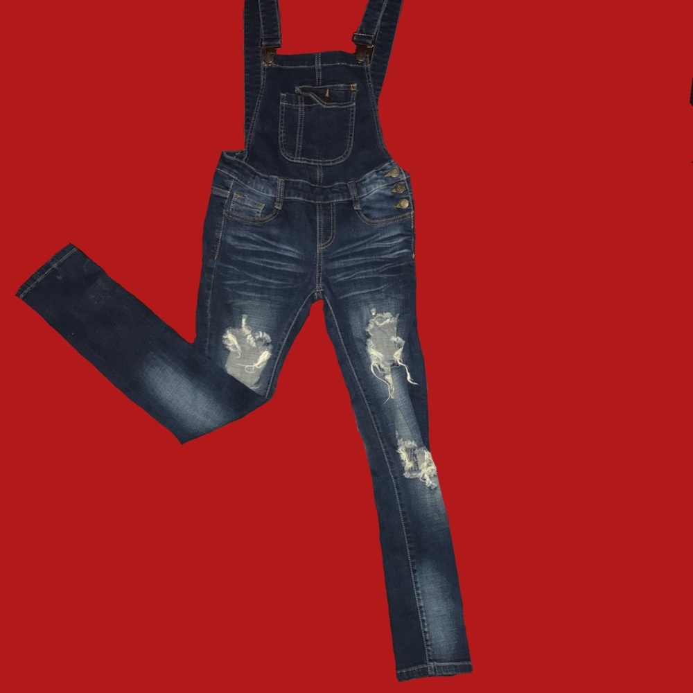 Dark blue overalls